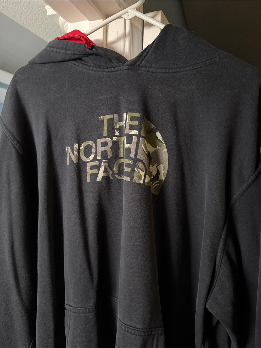 The North Face Black Pullover Sweatshirt with Camo Logo
